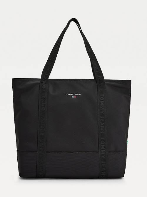 Tommy Hilfiger Essential Logo Tape Tote Táska Női Fekete | TH239UGK