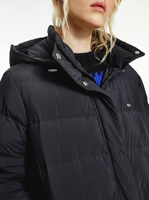 Tommy Hilfiger Essential Long Puffer Coat Kabát Női Fekete | TH062NUX