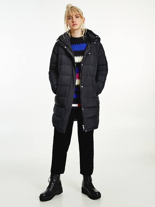 Tommy Hilfiger Essential Long Puffer Coat Kabát Női Fekete | TH062NUX