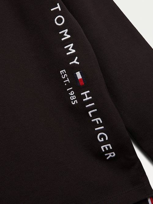 Tommy Hilfiger Essential Long Sleeve Polo Póló Fiú Fekete | TH193JSU