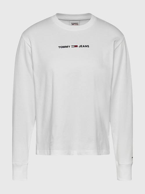 Tommy Hilfiger Essential Long Sleeve Póló Női Fehér | TH276XMA