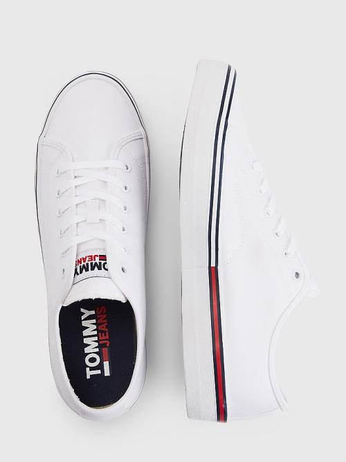 Tommy Hilfiger Essential Low-Cut Tornacipő Férfi Fehér | TH391TZJ