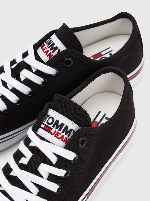 Tommy Hilfiger Essential Low-Top Vászon Tornacipő Női Fekete | TH016MDQ