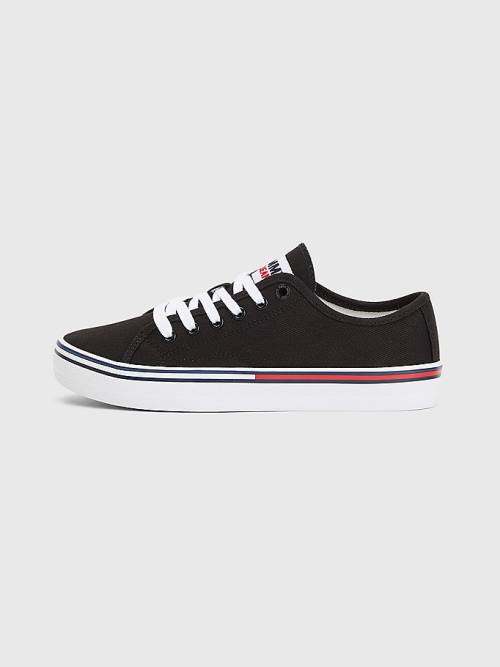 Tommy Hilfiger Essential Low-Top Vászon Tornacipő Női Fekete | TH016MDQ