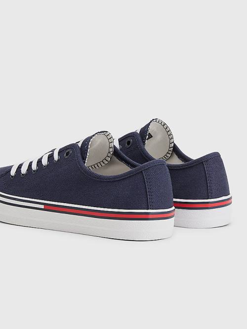 Tommy Hilfiger Essential Low-Top Vászon Tornacipő Női Kék | TH380BXJ