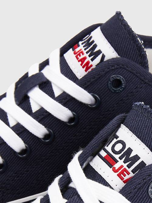 Tommy Hilfiger Essential Low-Top Vászon Tornacipő Női Kék | TH380BXJ