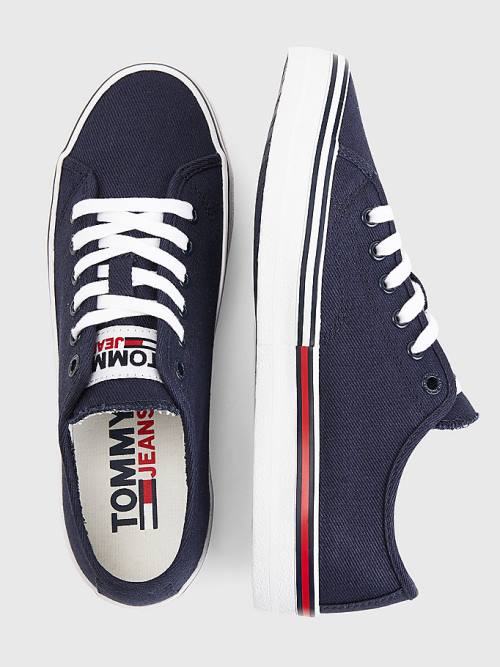 Tommy Hilfiger Essential Low-Top Vászon Tornacipő Női Kék | TH380BXJ