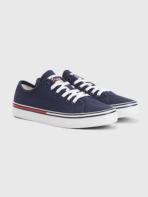 Tommy Hilfiger Essential Low-Top Vászon Tornacipő Női Kék | TH380BXJ