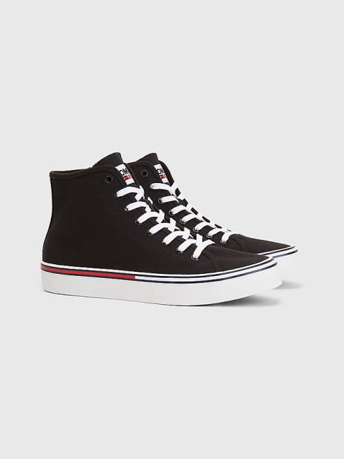 Tommy Hilfiger Essential Mid-Top Tornacipő Férfi Fekete | TH926IRM