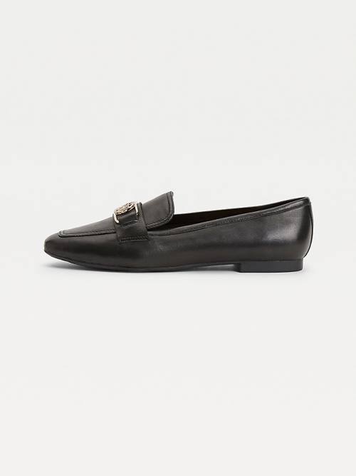 Tommy Hilfiger Essential Monogram Loafer Cipő Női Fekete | TH485IGC