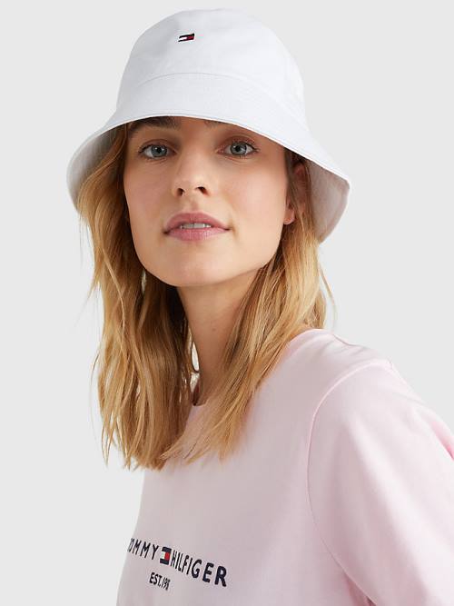 Tommy Hilfiger Essential Organic Pamut Bucket Kalap Női Fehér | TH375RSQ