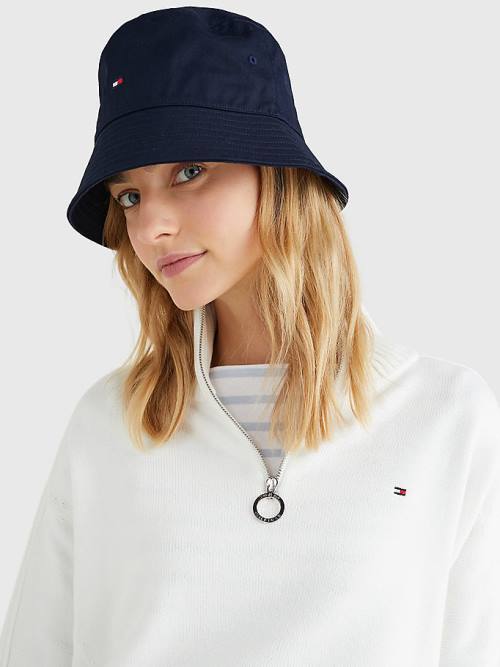 Tommy Hilfiger Essential Organic Pamut Bucket Kalap Női Kék | TH832VWR