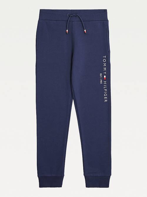 Tommy Hilfiger Essential Organic Pamut Logo Joggers Nadrág Fiú Kék | TH169AIV