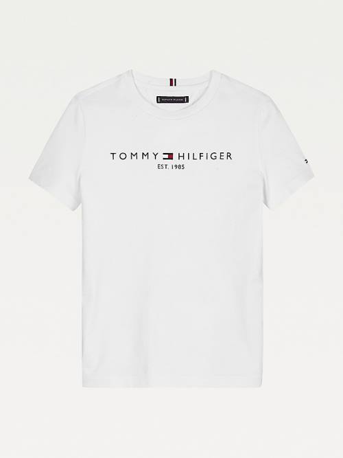 Tommy Hilfiger Essential Organic Pamut Logo Póló Lány Fehér | TH369KAI