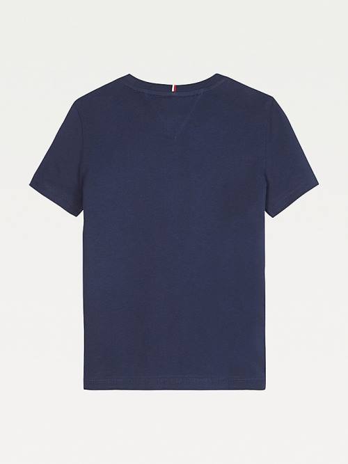 Tommy Hilfiger Essential Organic Pamut Logo Póló Lány Kék | TH370FYR