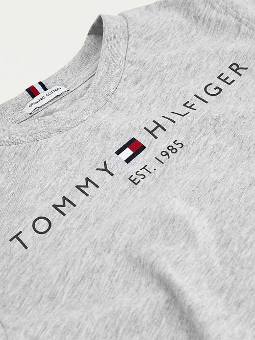 Tommy Hilfiger Essential Organic Pamut Logo Póló Lány Szürke | TH619GUF