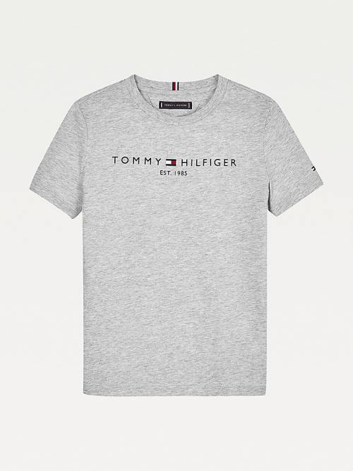 Tommy Hilfiger Essential Organic Pamut Logo Póló Lány Szürke | TH619GUF