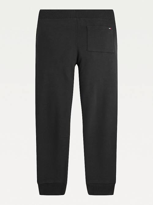 Tommy Hilfiger Essential Organic Pamut Logo Joggers Nadrág Fiú Fekete | TH712PAW