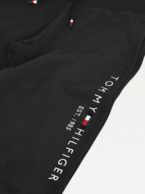 Tommy Hilfiger Essential Organic Pamut Logo Joggers Nadrág Fiú Fekete | TH712PAW