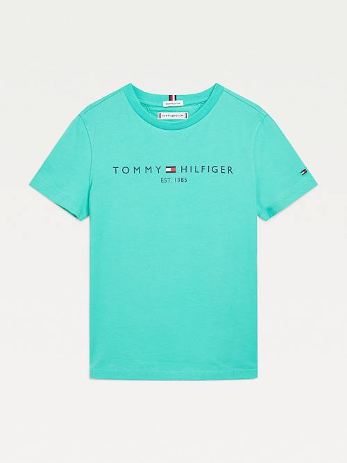 Tommy Hilfiger Essential Organic Pamut Póló Lány Zöld | TH257XOH