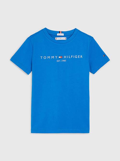 Tommy Hilfiger Essential Organic Pamut Póló Lány Kék | TH982MOE