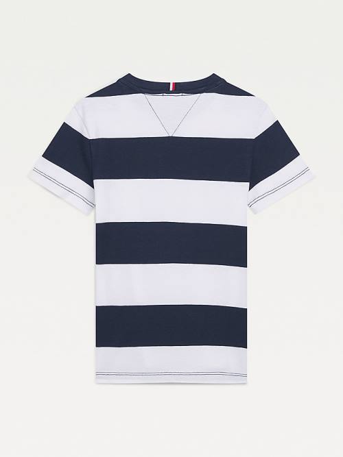 Tommy Hilfiger Essential Organic Pamut Stripe Póló Fiú Kék | TH216YMZ