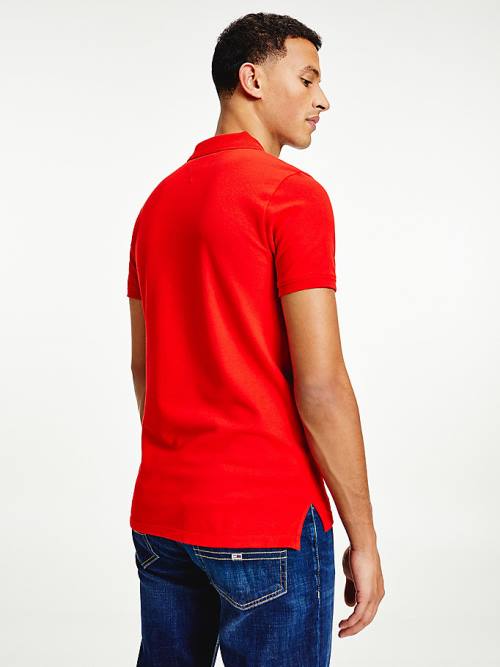 Tommy Hilfiger Essential Organic Pamut Slim Fit Póló Férfi Piros | TH762LER