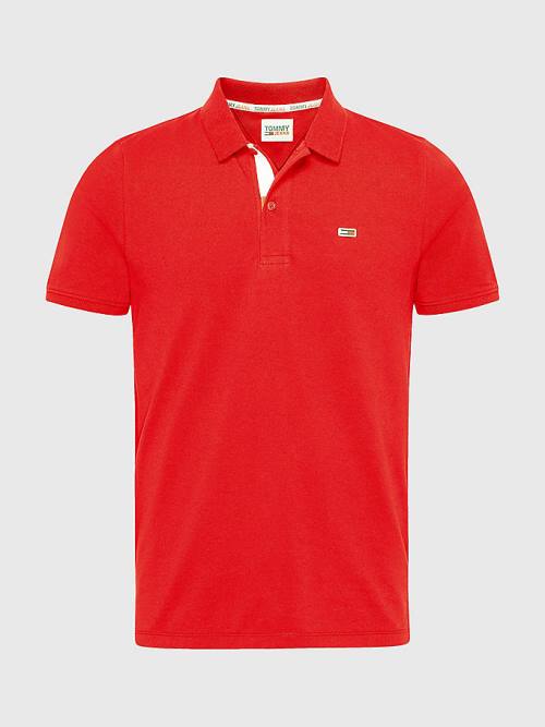 Tommy Hilfiger Essential Organic Pamut Slim Fit Póló Férfi Piros | TH762LER