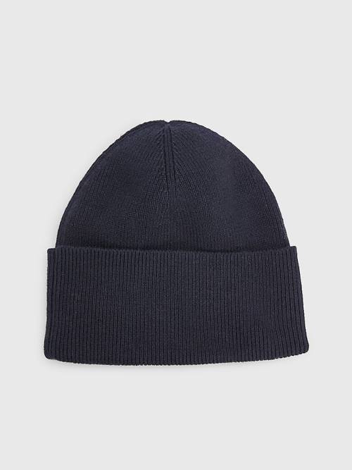 Tommy Hilfiger Essential Pamut Cashmere Beanie Kalap Női Kék | TH362OTI