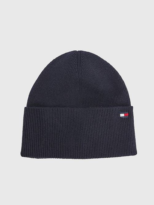 Tommy Hilfiger Essential Pamut Cashmere Beanie Kalap Női Kék | TH362OTI