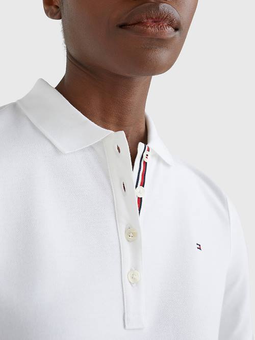 Tommy Hilfiger Essential Placket Detail Póló Női Fehér | TH126LPT