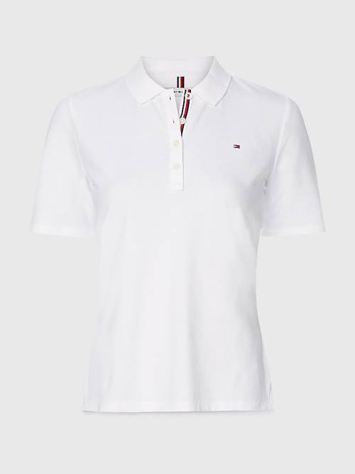 Tommy Hilfiger Essential Placket Detail Póló Női Fehér | TH126LPT