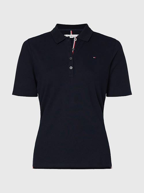 Tommy Hilfiger Essential Placket Detail Póló Női Kék | TH504HOW