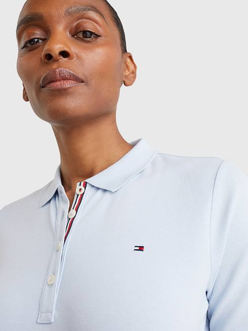 Tommy Hilfiger Essential Placket Detail Póló Női Kék | TH548XUM