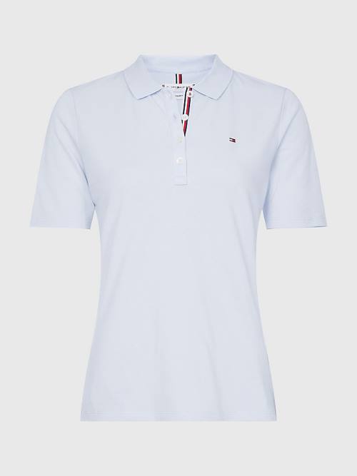 Tommy Hilfiger Essential Placket Detail Póló Női Kék | TH548XUM