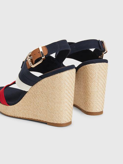 Tommy Hilfiger Essential Plaque High Éktalpú Heels Szandál Női Kék | TH391SNR