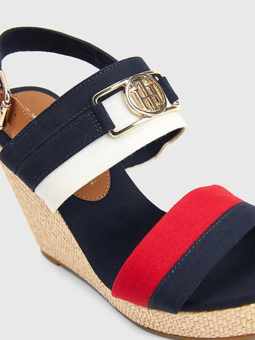 Tommy Hilfiger Essential Plaque High Éktalpú Heels Szandál Női Kék | TH391SNR