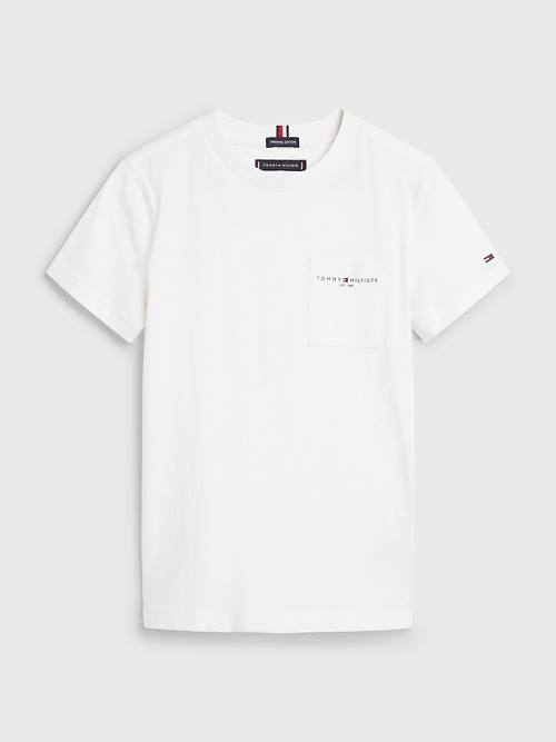 Tommy Hilfiger Essential Pocket Póló Fiú Fehér | TH705TOZ