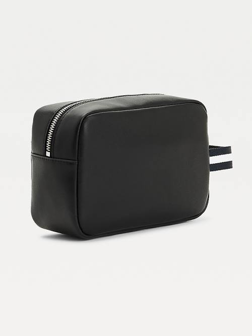 Tommy Hilfiger Essential Recycled Bőr Washbag Táska Férfi Fekete | TH764XKB