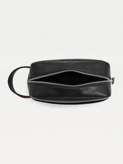 Tommy Hilfiger Essential Recycled Bőr Washbag Táska Férfi Fekete | TH764XKB