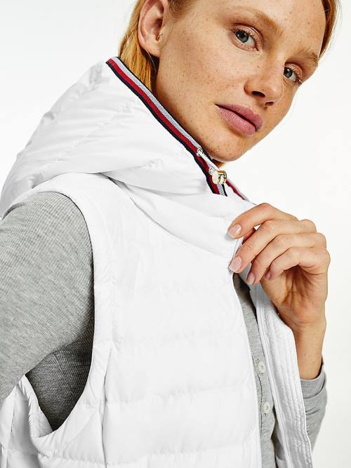 Tommy Hilfiger Essential Removable Hood Down Vest Dzseki Női Fehér | TH034VGJ