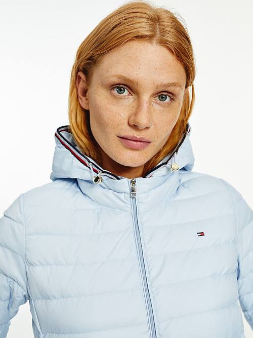 Tommy Hilfiger Essential Removable Hood Down Kabát Női Kék | TH128HOS