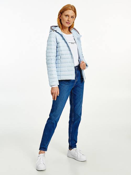 Tommy Hilfiger Essential Removable Hood Down Kabát Női Kék | TH128HOS