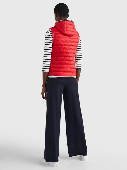 Tommy Hilfiger Essential Removable Hood Down Vest Dzseki Női Piros | TH405NBD