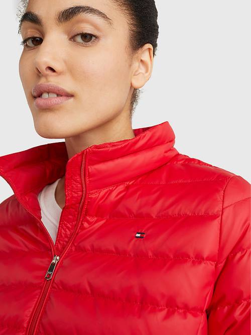 Tommy Hilfiger Essential Removable Hood Down Kabát Női Piros | TH531FIJ