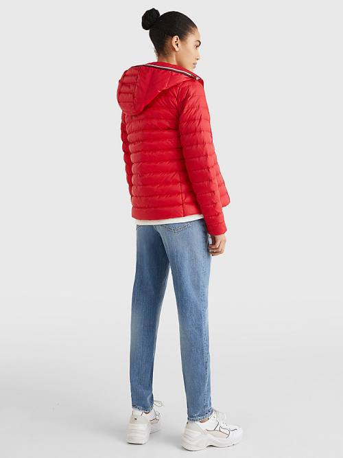 Tommy Hilfiger Essential Removable Hood Down Kabát Női Piros | TH531FIJ