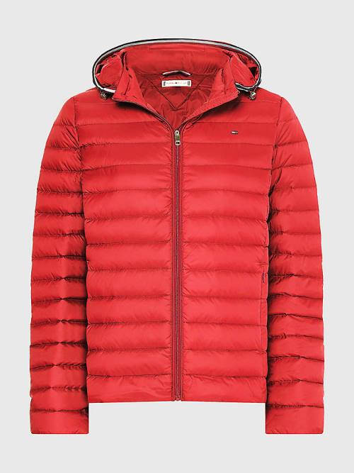 Tommy Hilfiger Essential Removable Hood Down Kabát Női Piros | TH531FIJ