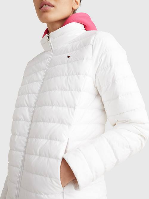 Tommy Hilfiger Essential Removable Hood Down Kabát Női Fehér | TH653DZI