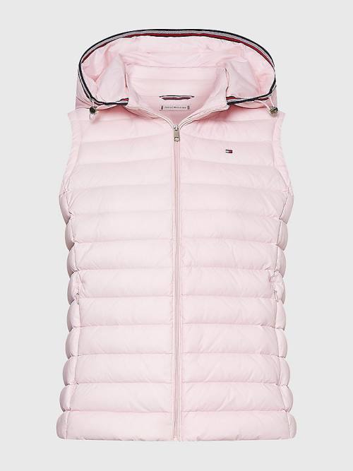 Tommy Hilfiger Essential Removable Hood Down Vest Dzseki Női Rózsaszín | TH695QHF