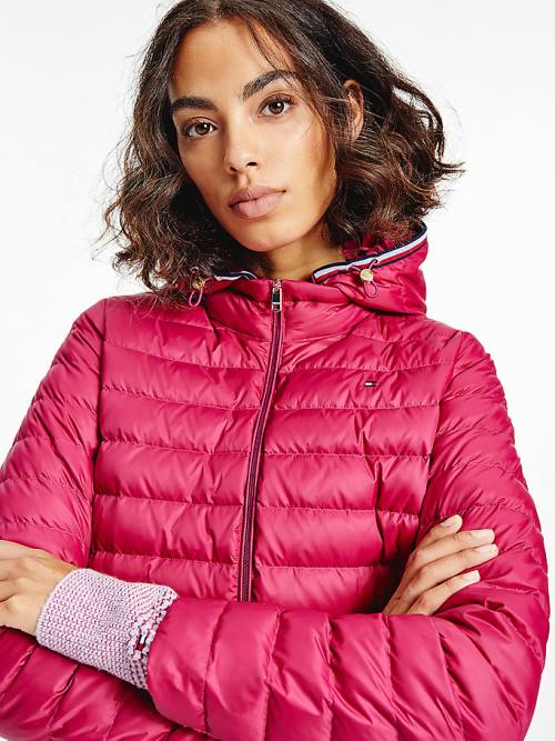 Tommy Hilfiger Essential Removable Hood Down Kabát Női Piros | TH821EHB